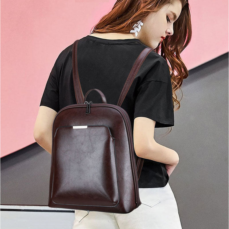Vintage Faux Leather Backpack