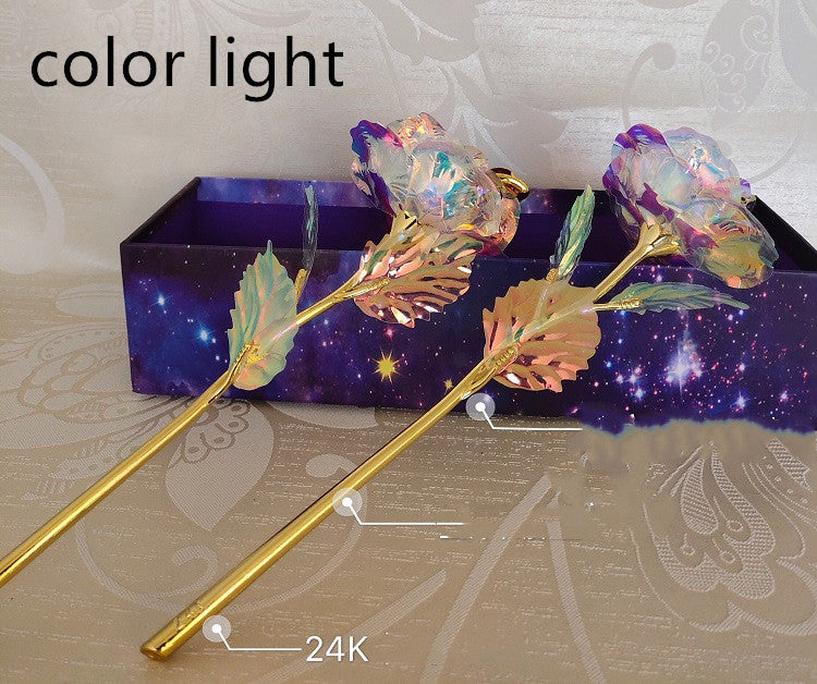 Gold-Foil Rose with Light-Up Stand