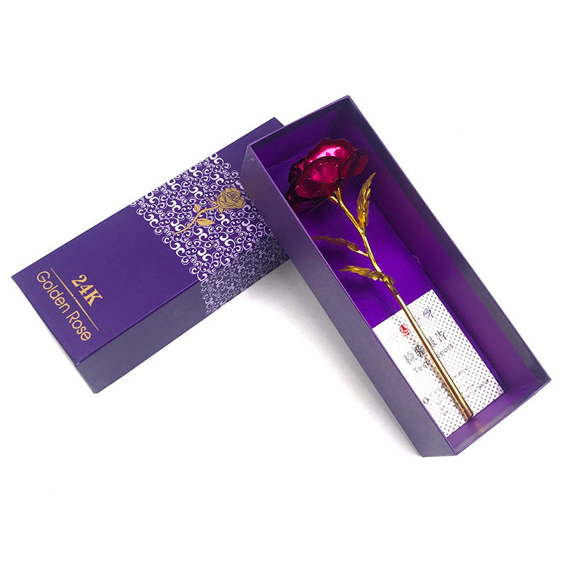 Gold-Foil Rose with Light-Up Stand