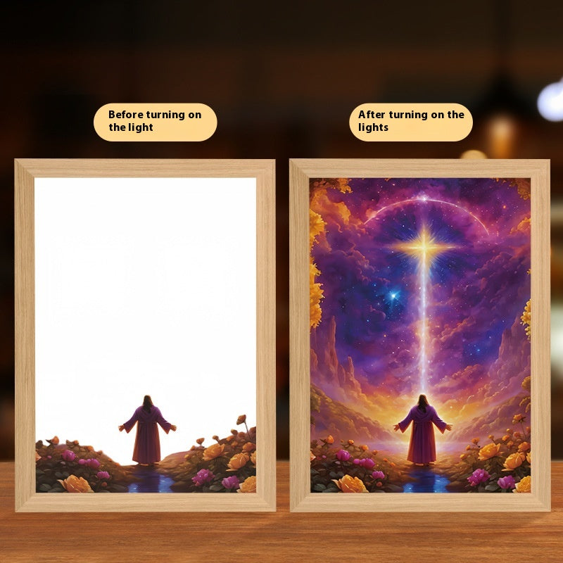 LED Light-Up Cross Art Frame