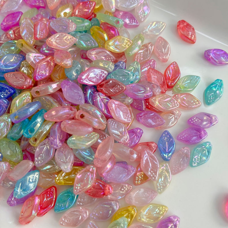 Glow-in-the-Dark Acrylic Leaf Beads