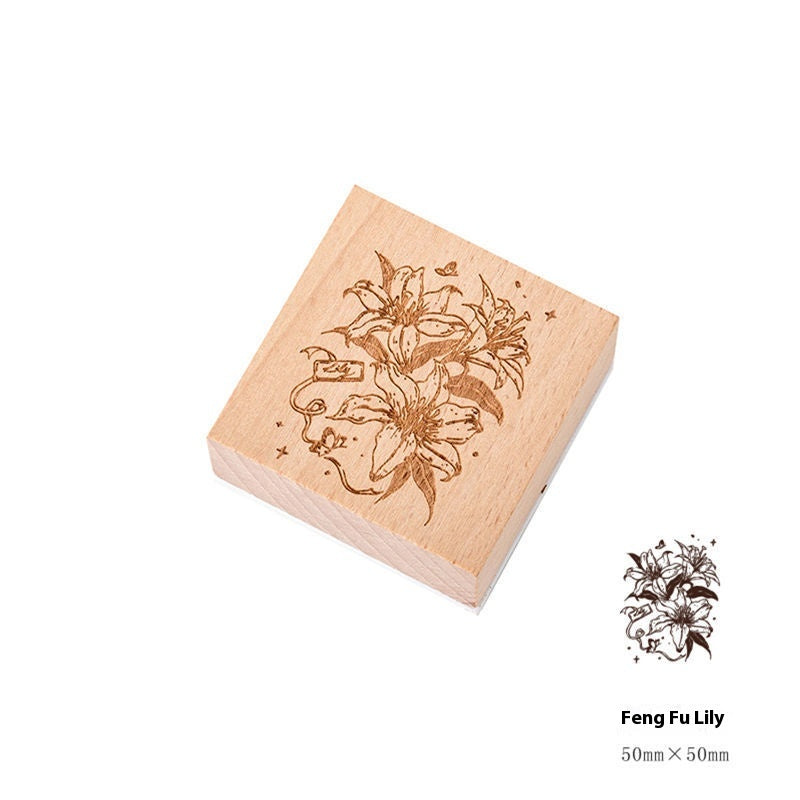 Vintage Flower Wooden Stamp
