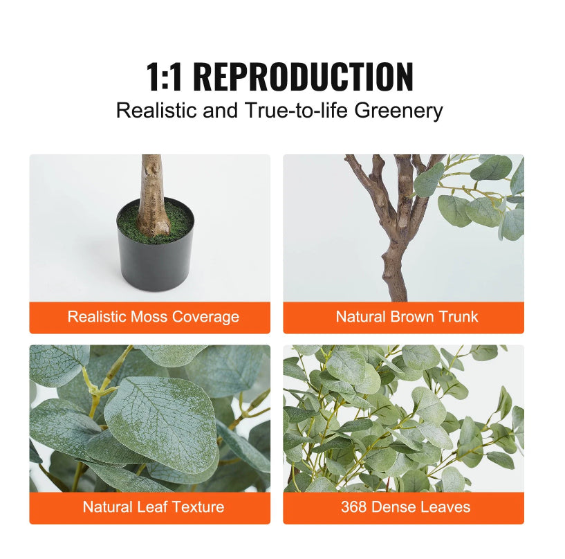 6 ft Artificial Eucalyptus Tree