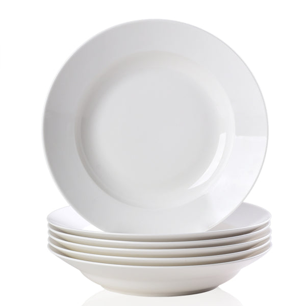 White Round Dinner Plates (Set of 6)