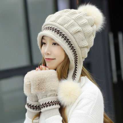 Pom-Pom Earflap Beanie