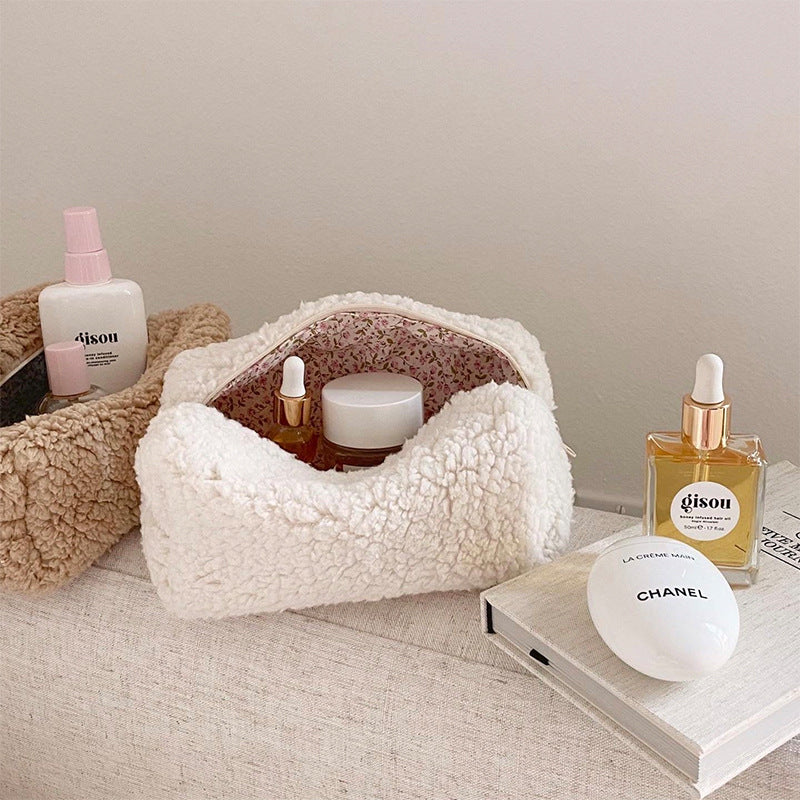 Teddy Plush Makeup Bag