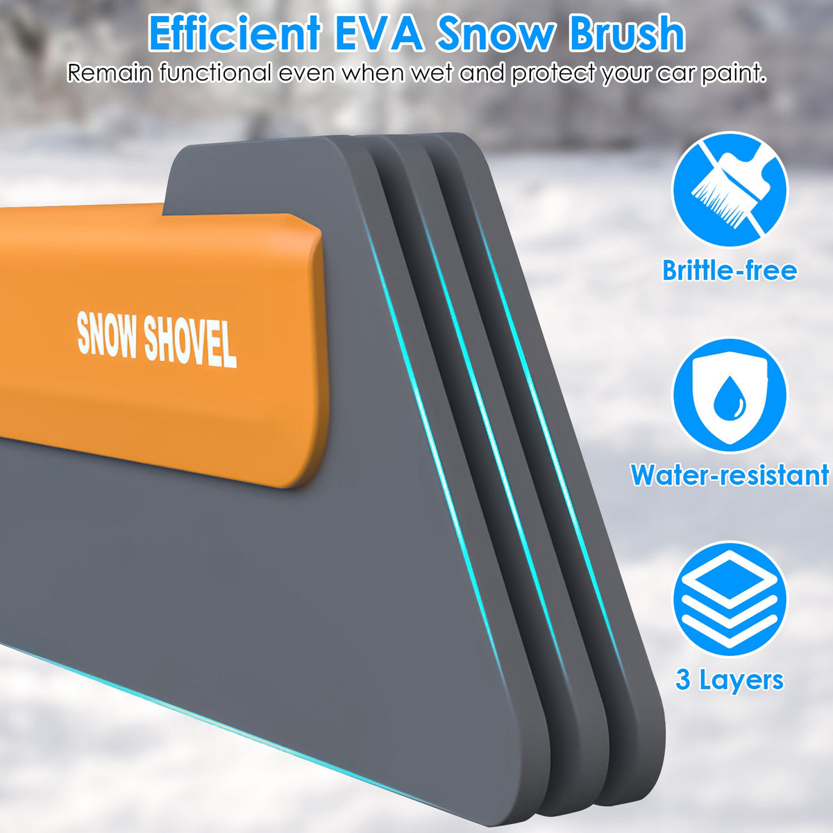 3-in-1 Snow Brush, Scraper & Shovel