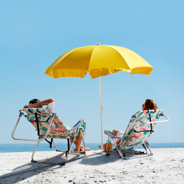Flamingo Print Folding Beach Chair