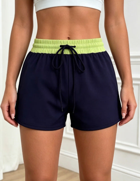 Color-Block Wide-Leg Athletic Shorts