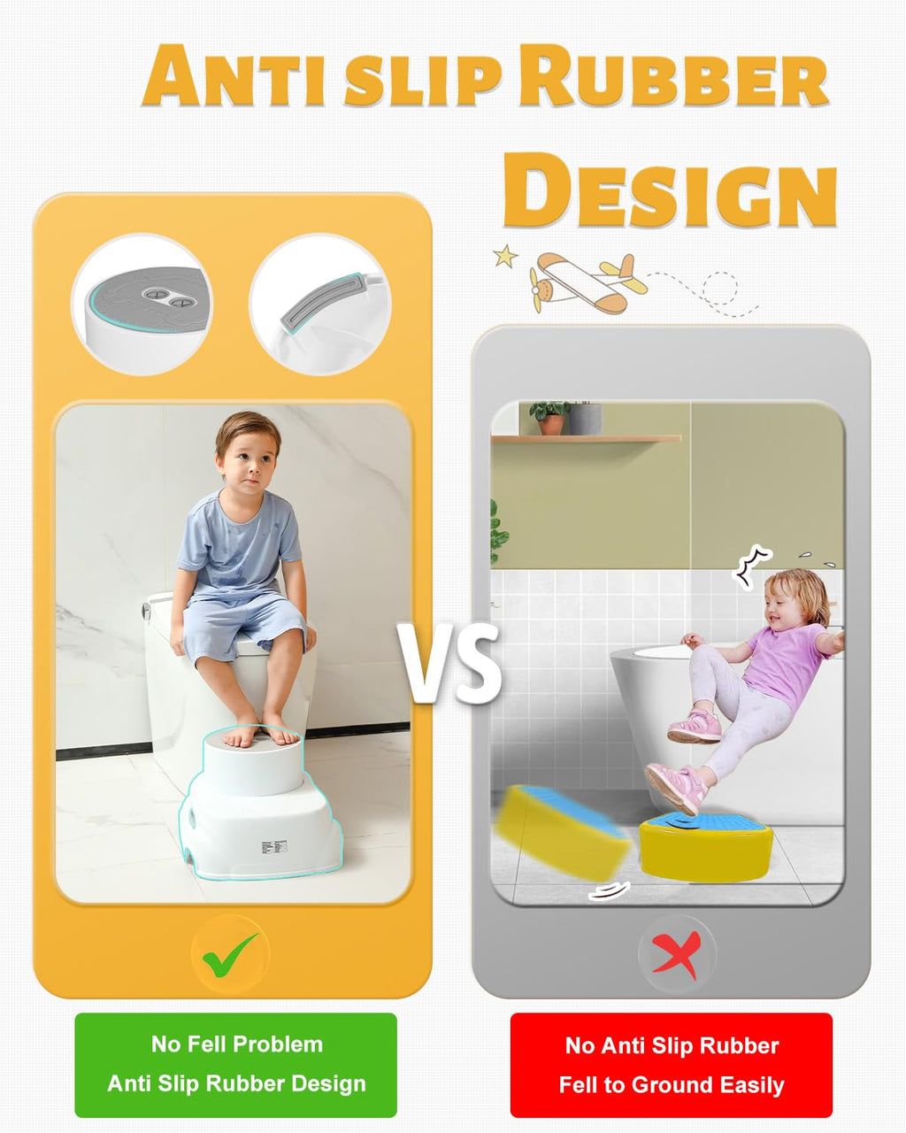Padded 2-Step Folding Stool