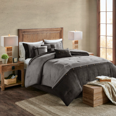7-Piece Faux Suede Comforter Set