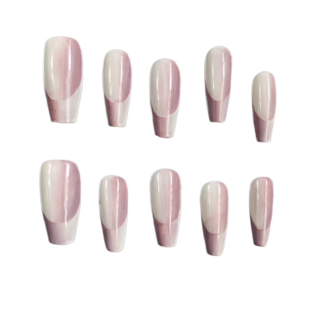 Gray-Purple Almond Press-On Nails