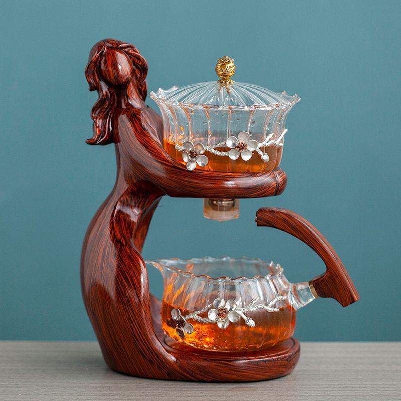 Lady Figure Glass Tea Infuser Set