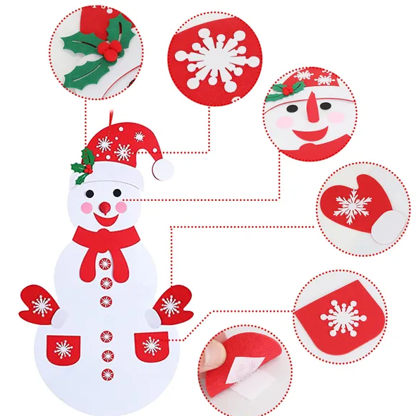 DIY Felt Christmas Snowman Set