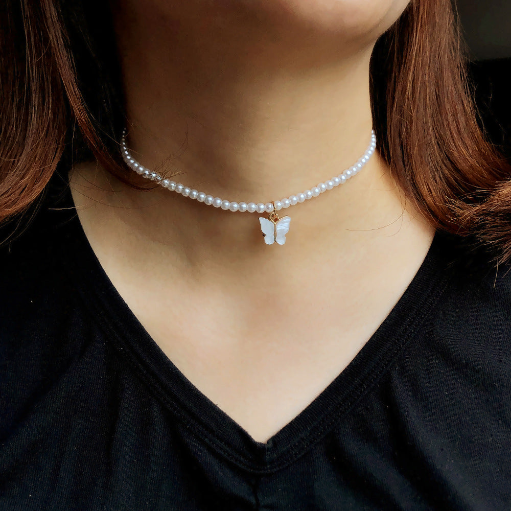 Pearl Butterfly Choker
