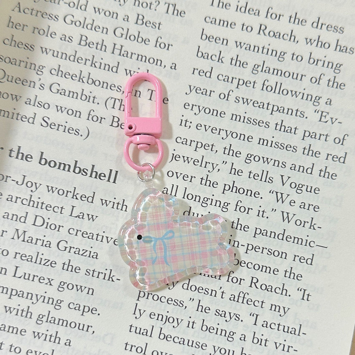 Clear Bunny Keychain