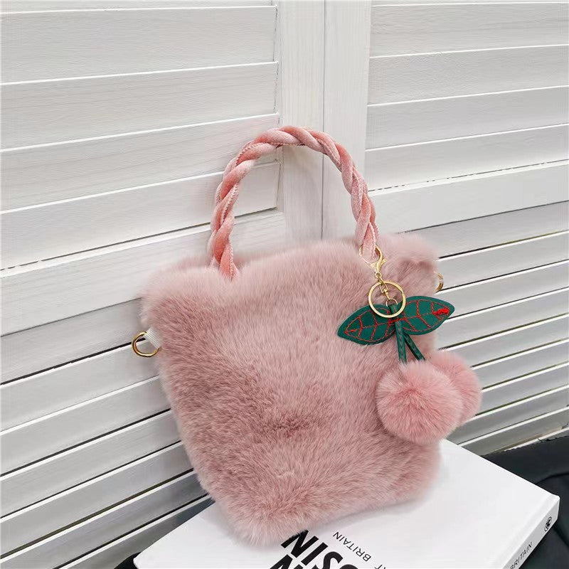 Plush Bucket Tote Bag