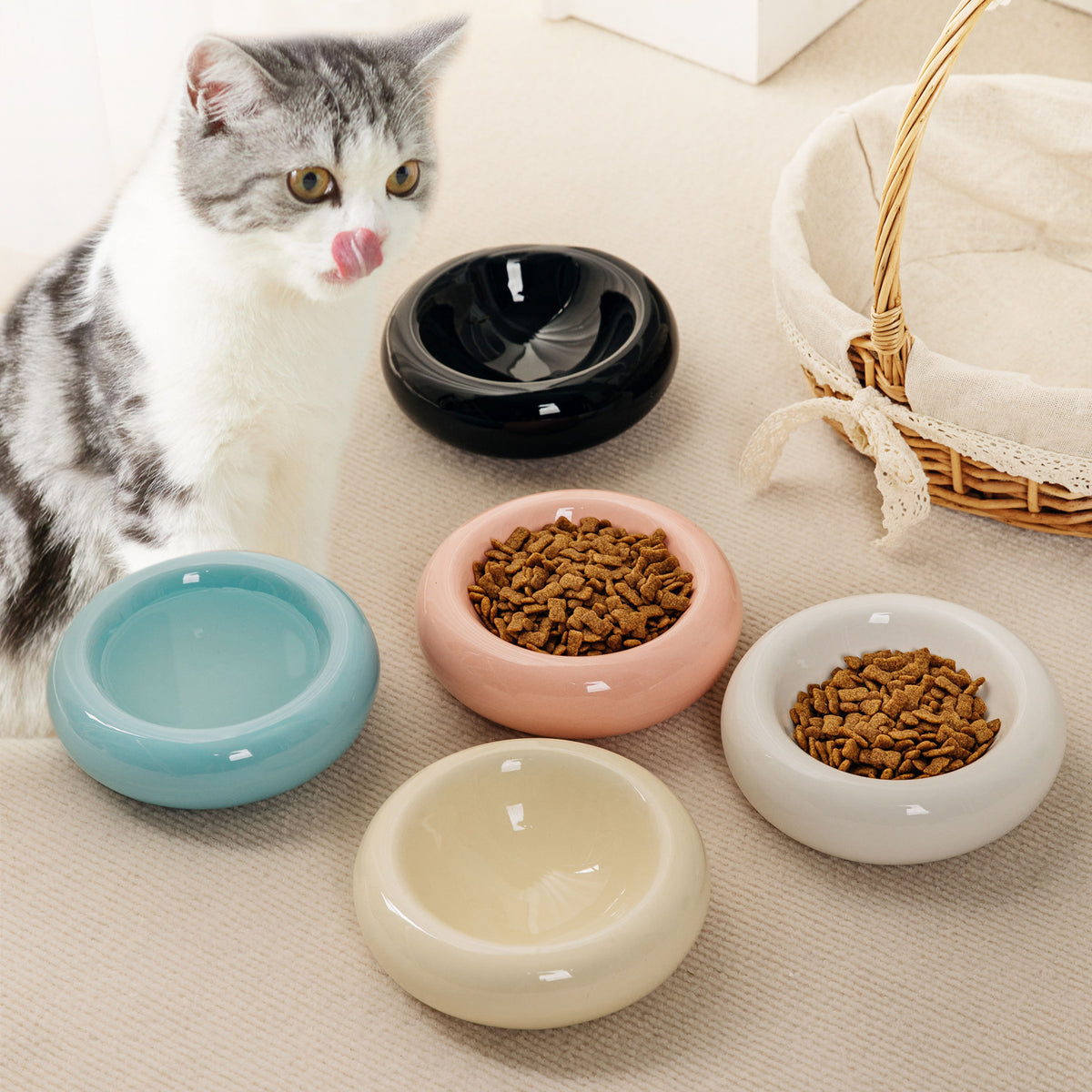 Donut Ceramic Cat Bowl