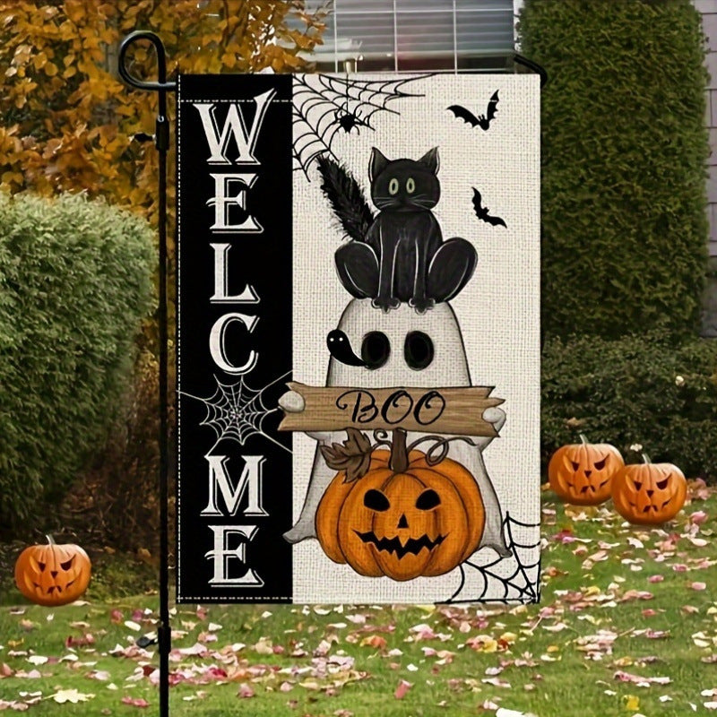 Halloween Linen Garden Flag