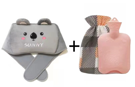 Plush Belly Warmer with Hot Water Bottle