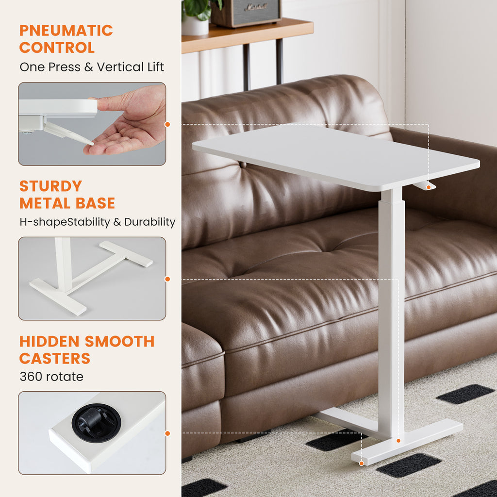Rolling Height-Adjustable Laptop Table