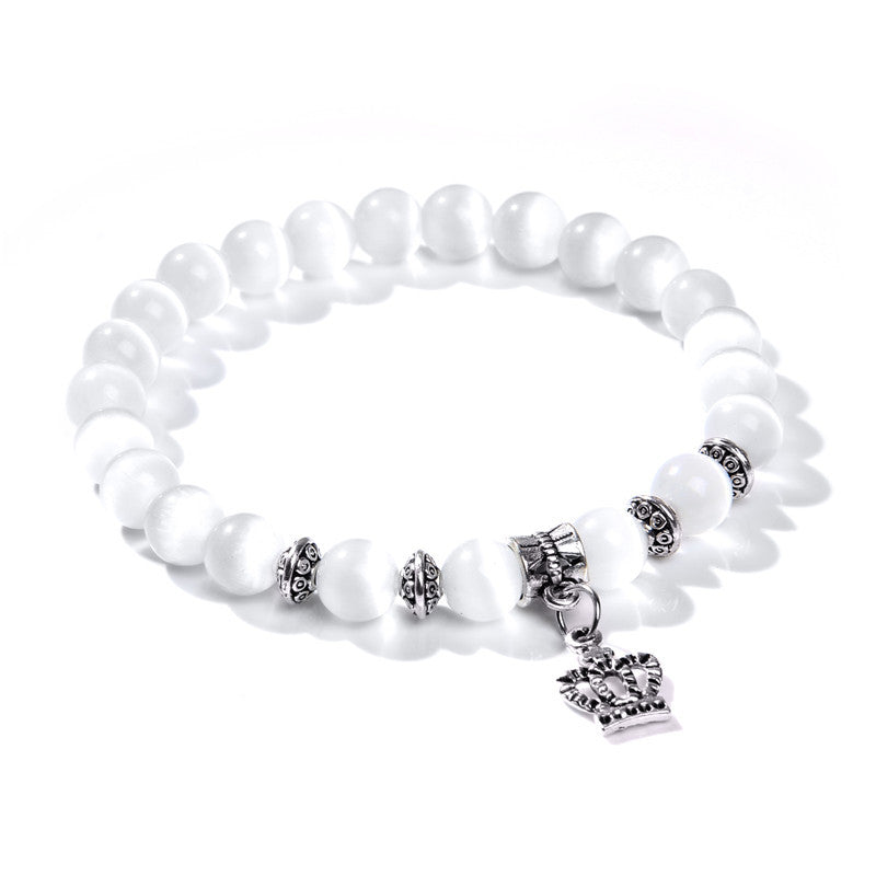 Opalite Bead Charm Bracelet