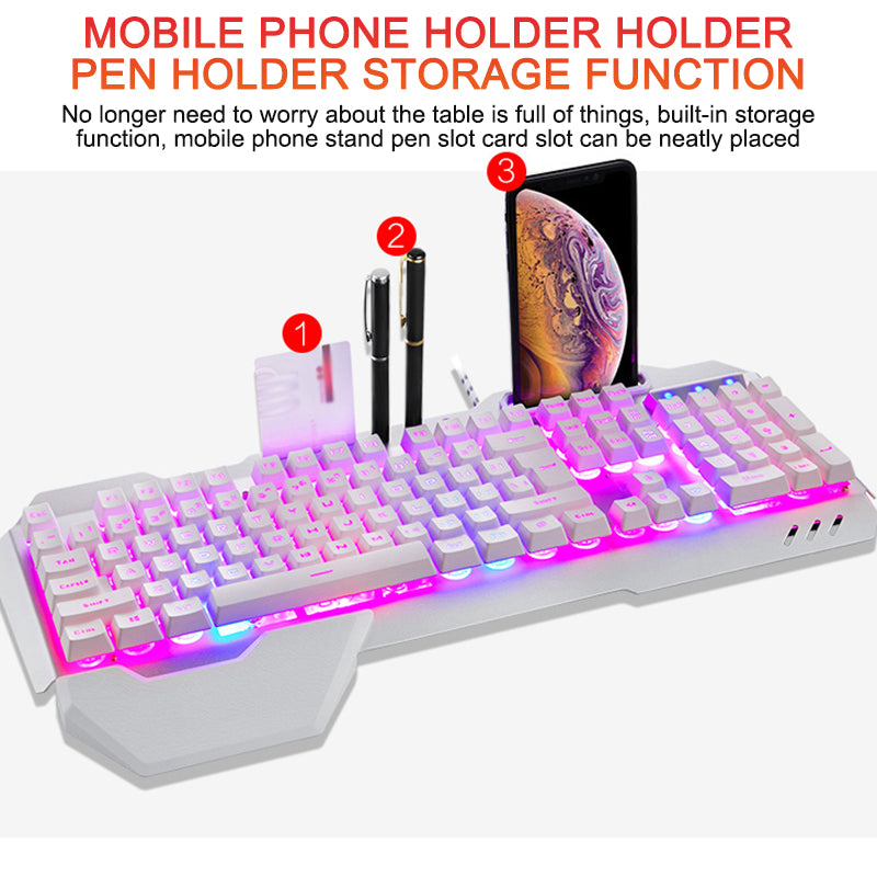 RGB Backlit Keyboard with Phone Holder