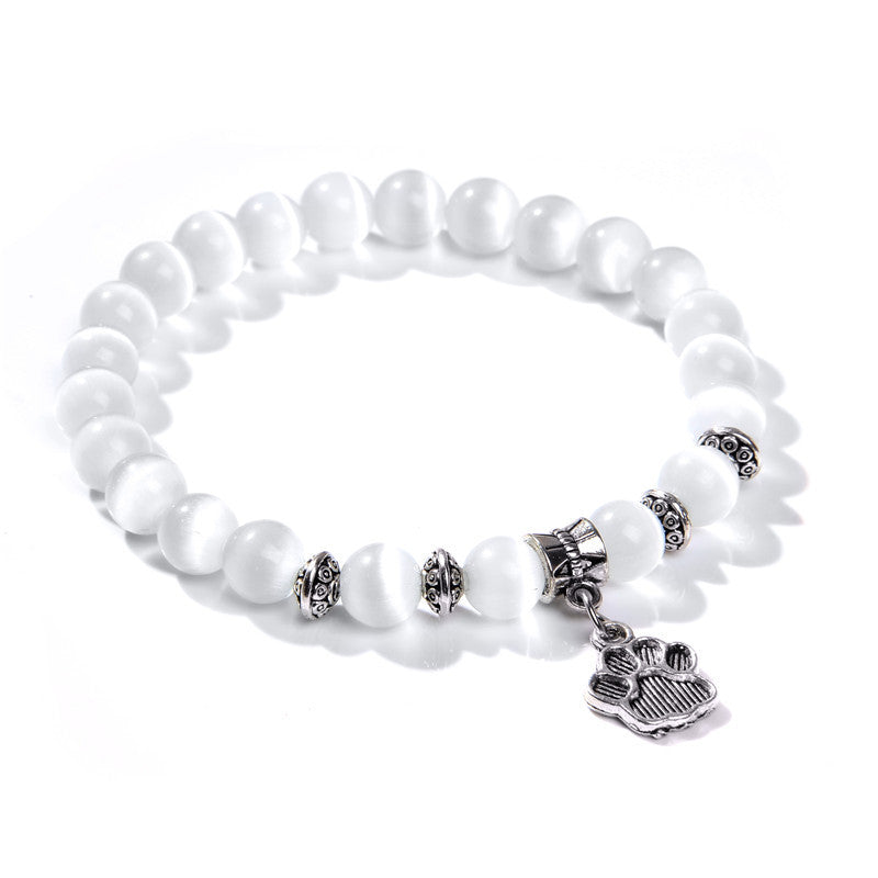 Opalite Bead Charm Bracelet