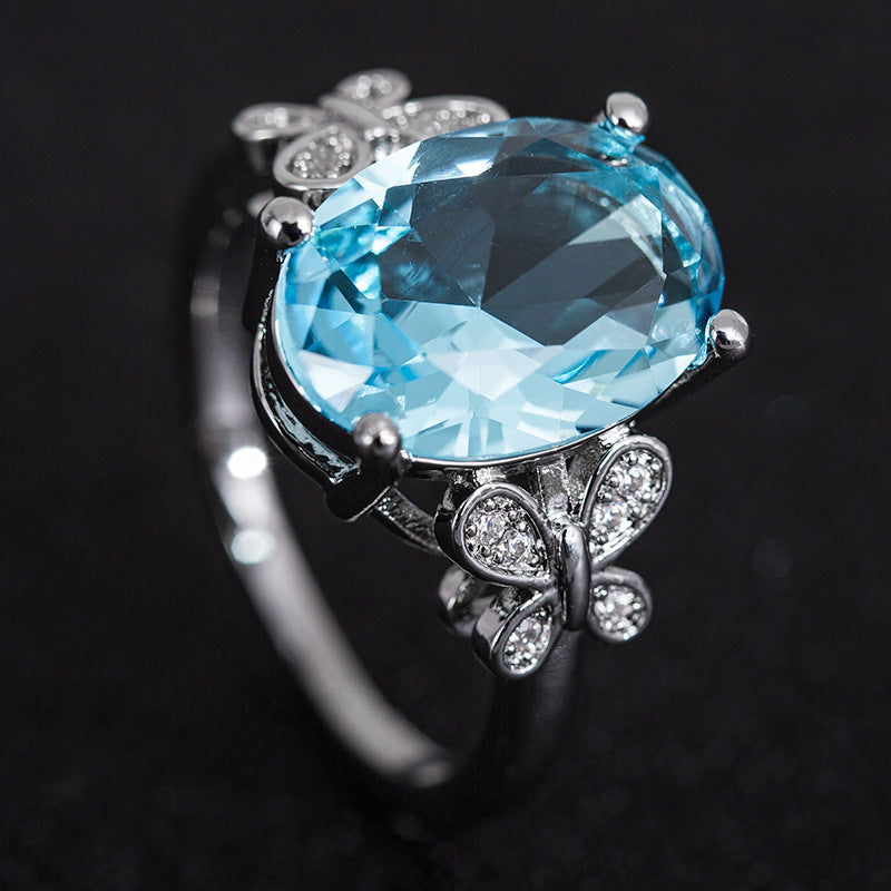Sea Blue Bow Ring