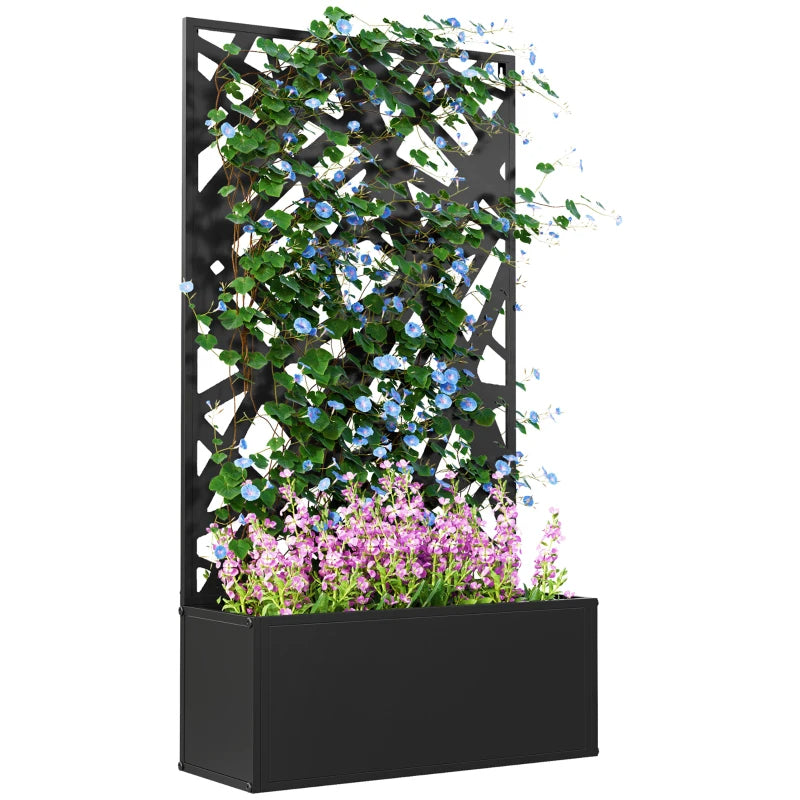 Metal Planter with Privacy Screen