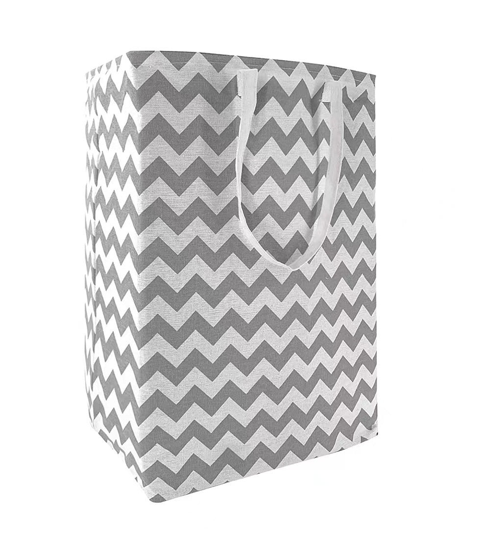 Foldable Striped Laundry Basket