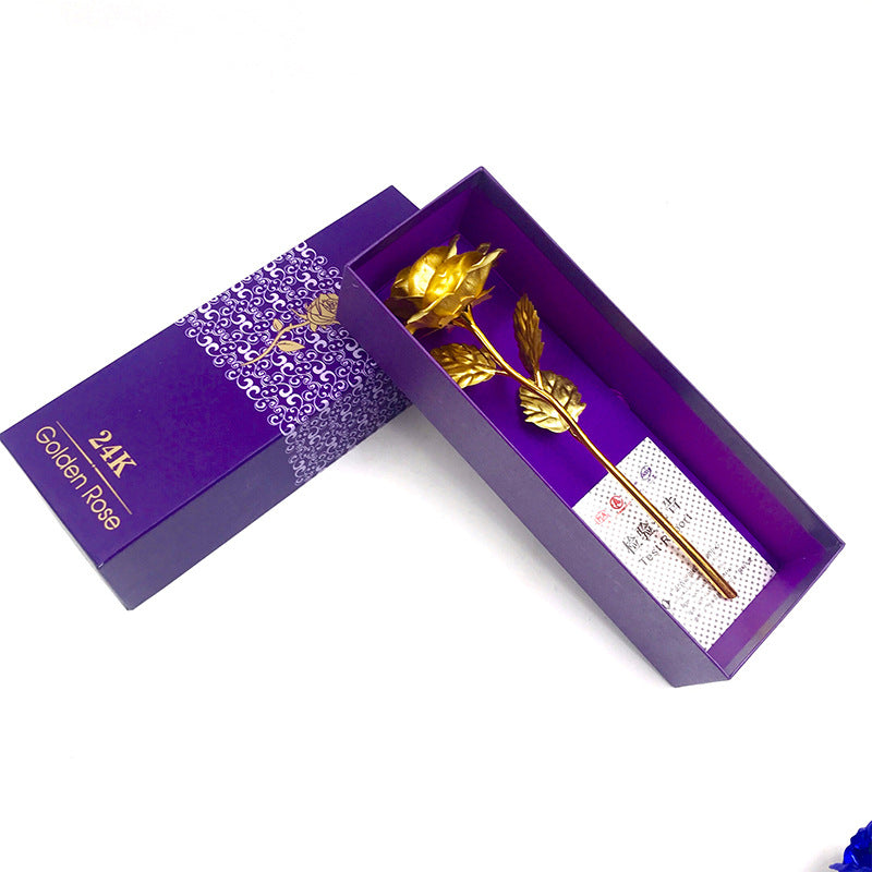 Gold-Foil Rose with Light-Up Stand