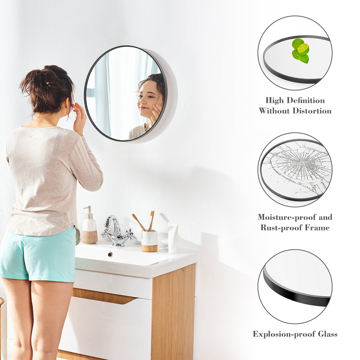 Round Metal Wall Mirror