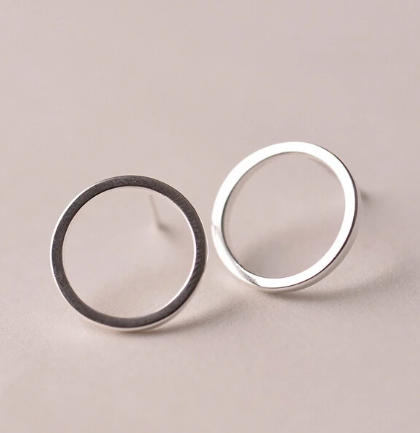 Tiny Circle Stud Earrings