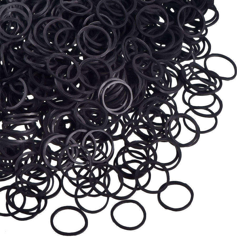 Black Elastic Hair Ties (300 Pack)