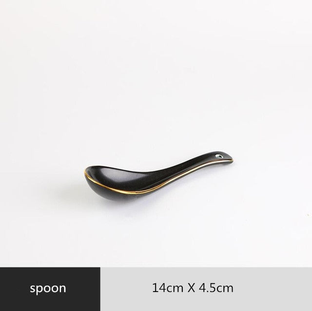 Matte Black Ceramic Dinnerware