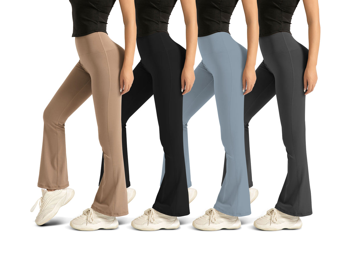 High-Waist Flare Yoga Pants (4-Pack)