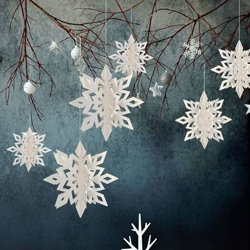 Hanging Paper Snowflake Decorations