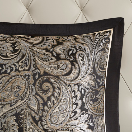 12-Piece Comforter Set with Sheets (Queen, Black)