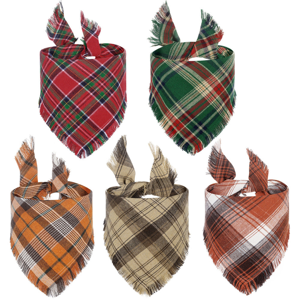 Fall Plaid Dog Bandana