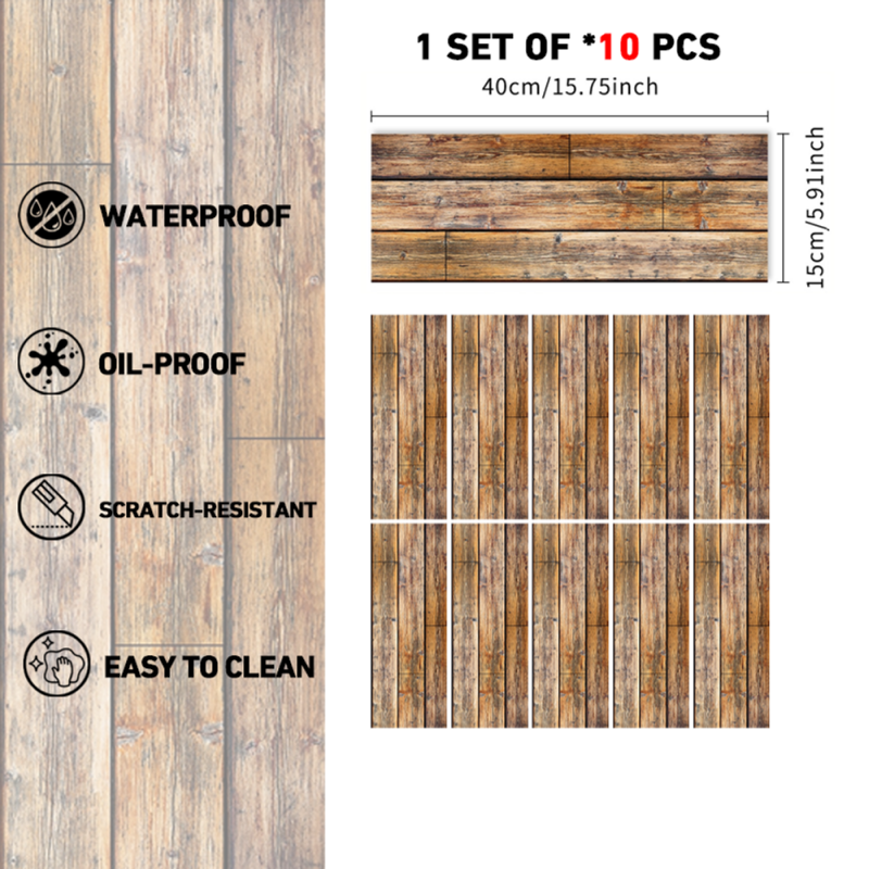 Peel & Stick Wood Floor Tiles