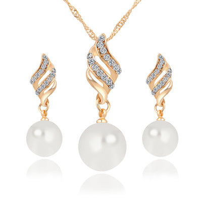 Pearl Stud Necklace & Earring Set