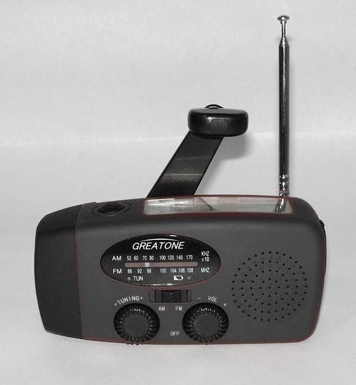 Solar Hand-Crank Emergency Radio & Flashlight