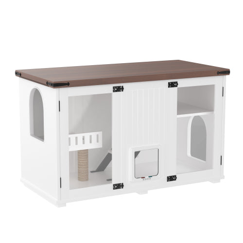 Hidden Litter Box Furniture with Cat Tree