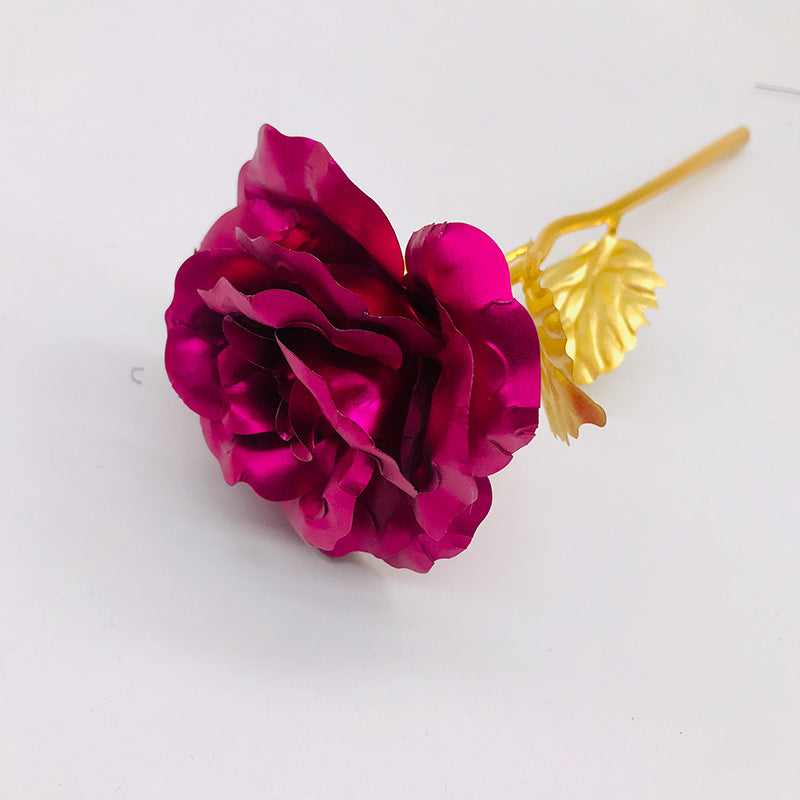 Gold-Foil Rose with Light-Up Stand