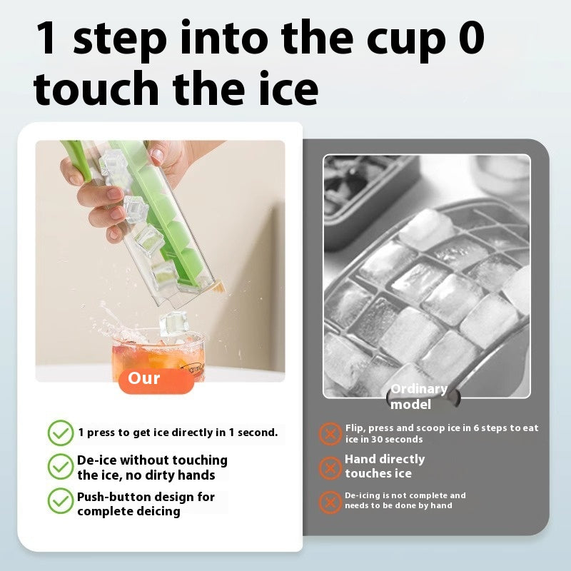 Press-Release Ice Tray with Bin