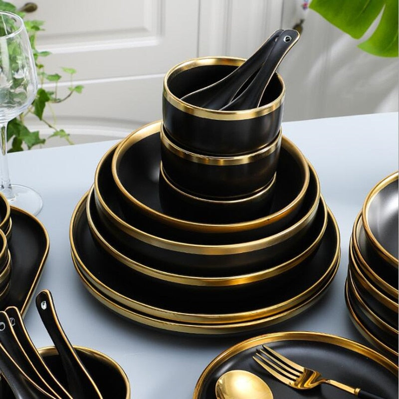 Matte Black Ceramic Dinnerware