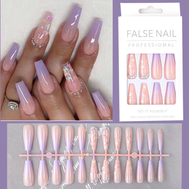 Butterfly Sequin Press-On Nails