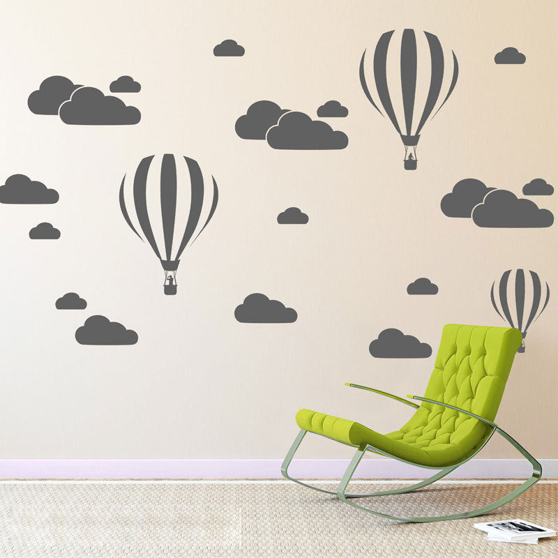 Hot Air Balloon & Cloud Wall Stickers