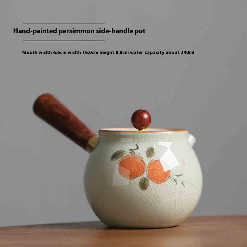 Hand-Painted Persimmon Teapot